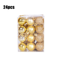 Christmas Balls Decorations Gold Glittering Baubles 24 Pcs