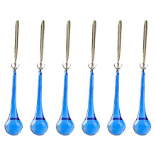Glass Teardrop Christmas Ornaments Clear 6 pcs