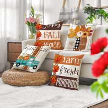 Fronha de linho para decoração de casa, capa de almofada quadrada