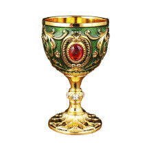 Coupe à vin médiévale vintage en métal gravée à la main (1 pièce)