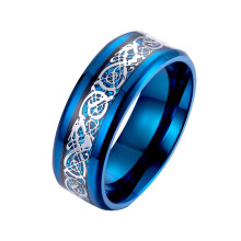 Punk Ring for Men and Women Blue Band Jewelry