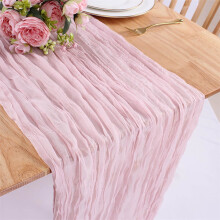 Pleated table flag pink cheese cloth 90x180cm