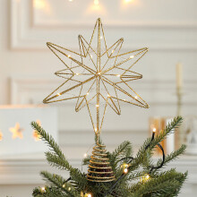 Étoile lumineuse creuse 3D pour sapin de Noël