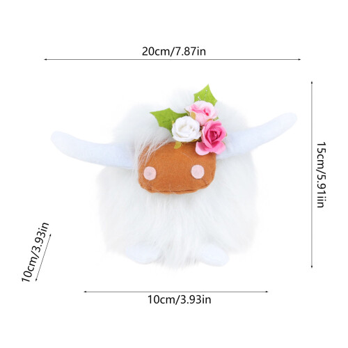 Pelúcia de vaca das Terras Altas com estampa floral romântica de 30 cm (12 polegadas) 2