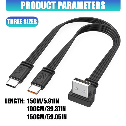 Cablu splitter USB la tip C, încărcare rapidă de 66 W, 480 Mbps 2