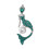Broche de sereia com strass, verde, leve. 1