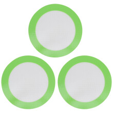 Tapis de cuisson rond en silicone OUNONA 20 cm vert, lot de 3