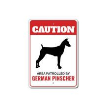 Warnschild „Deutscher Pinscher“, Metall, 8 x 12 Zoll