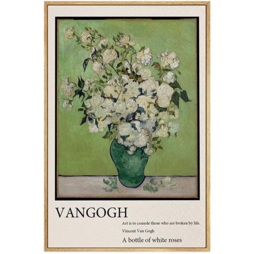 Toile de Van Gogh Roses blanches, 30 x 40 cm