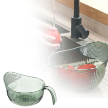 Colador de arroz Alofun con asa, color verde.