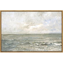Tela impressa com paisagem oceânica em estilo vintage, 40x60 cm (16x24 polegadas).