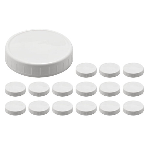 Bredöppnad burklock av plast, 16-pack