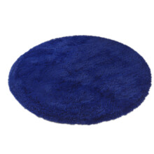 Round Shaggy Area Rug Navy Blue 63.78 in