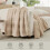 Faux Fur Throw Blanket Beige 55"x70" 4
