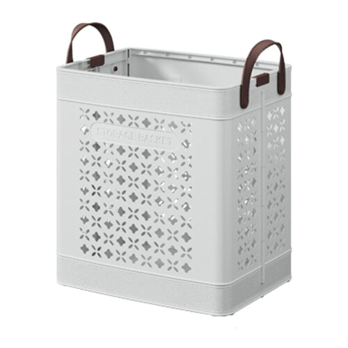 Panier à linge pliable à roulettes blanc de 35 L 2