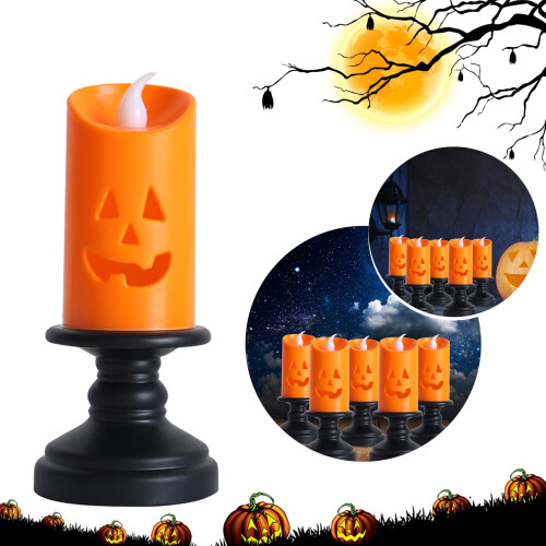 Dýňová LED svíčka oranžová bezplamenná 1 ks 2