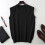 Herren-Strickweste mit V-Ausschnitt, Schwarz, Größe S 5