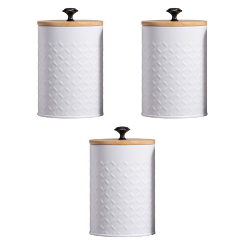Kaffe, te och sockerbehållare, set, vitt, 3 delar 1