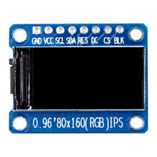 Display RGB IPS 0.96 Pollici 7P SPI HD 65K Modulo LCD un Colori Full ST7735 Drive IC 80X160 (Non OLED)