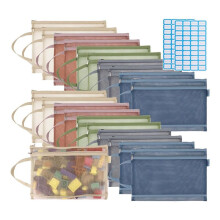 Confezione da 20 Sacchetti con Cerniera In Rete, Sacchetti In Rete di Nylon A Doppia Parete per Giochi da Tavolo e Contenitori per Puzzle
