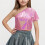 Girls One-Shoulder Short-Sleeve Sequin Crop Top 2