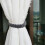 Grey Curtain Tiebacks Handwoven Cotton Rope 2 pcs 2