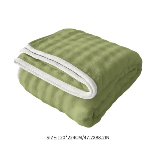 Fleece Throw Blanket Green 47.2 x 78.7 in 2