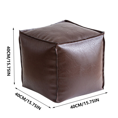 Faux Leather Ottoman Pouf – Waterproof Durable Indoor 2