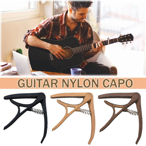 Capo Quick Change Guitar Capo Wooden with 6 Picks 1