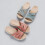 Women's Boho Sparkly Leather Espadrille Wedge Sandals Black 4