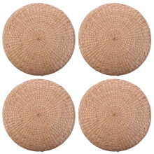 4X 40cm Tatami Cushion Round Straw Weave Handmade Pillow Floor Yoga Chair Mat