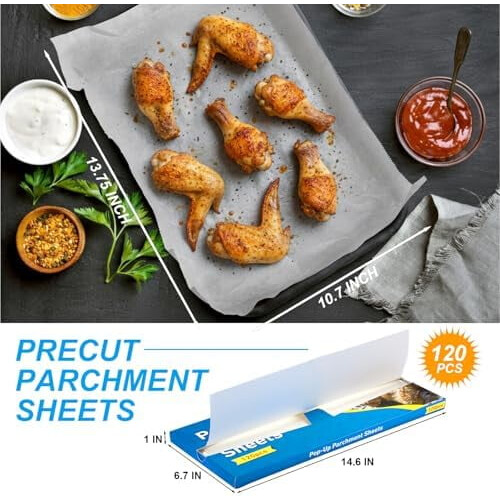 Pop-up Parchment Paper Sheets 10.7"x13.75" 720 pcs 1