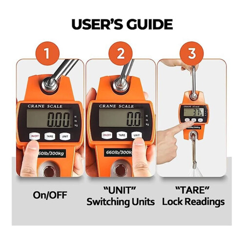 Digital Hanging Scale 300 kg Waterproof Portable LCD Display 2