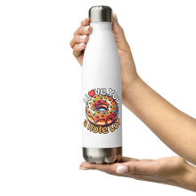 Donut Pun Stainless Steel Water Bottle White