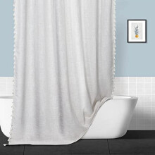 Duschvorhang Leinenmischung Taupe 183 x 183 cm