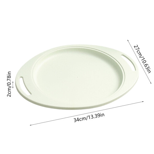 Green Oval Plastic Plate with Ear Handles, 34 x 27 cm 1
