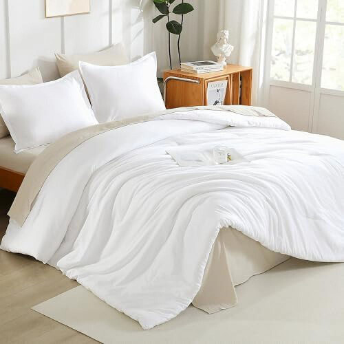 White Twin XL Comforter Set 2-Piece 2