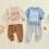 Baby Boy Sweatsuit Set Khaki Long Sleeve Pullover and 2