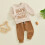 Baby Boy Sweatsuit Set Khaki Long Sleeve Pullover and 3