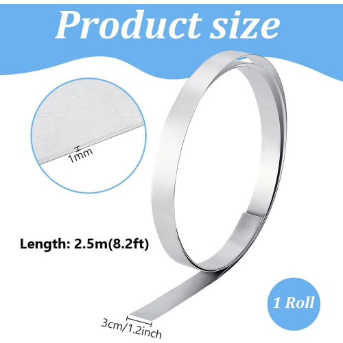 Aluminum Flat Craft Wire Bezel Strip 30x1mm 2.5m Roll 1