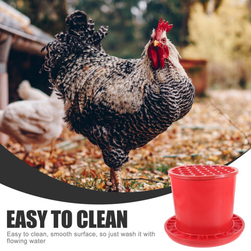 Red Plastic Poultry Feeder for Home Use 1 Unit 1