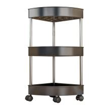 Chariot utilitaire roulant en plastique Ă 3 niveaux avec tiroir