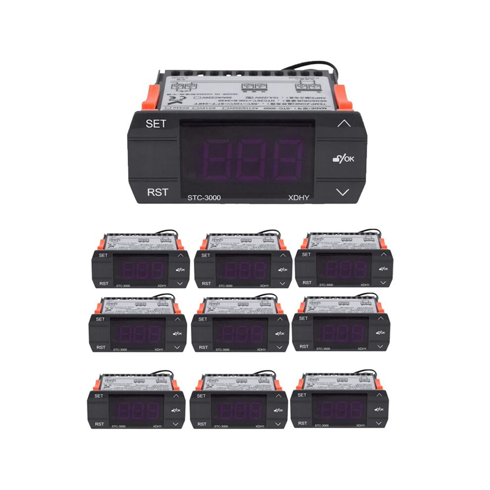 10X Stc-3000 110V-220V 30A Press Digital Temperature Controller Thermostat With Sensor Controlling Tool 4712414363805
