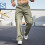 Men's Stretch Cargo Chino Trousers Regular Fit Wide Leg 2
