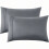 Ensemble de 2 taies d'oreiller Queen, gris foncé, double brossage 1