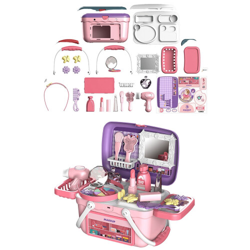 Pretend Play Center - 4-in-1 Activity Station with Storage 2