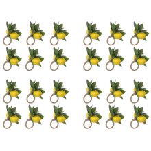 Lemon Napkin Rings Set of 24 Lemon Vine Leaf Napkin Holders for Dining Table Decor Banquet Wedding Birthday Christmas B