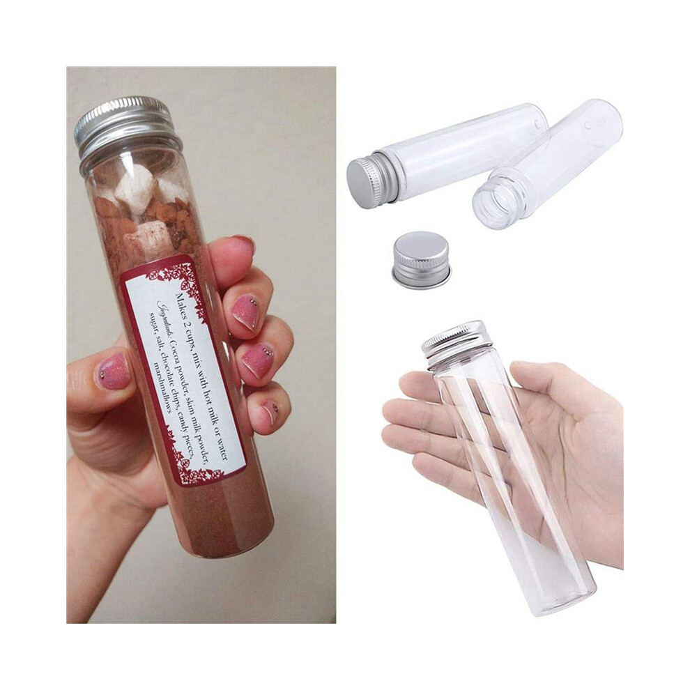 75Pcs 110Ml Plastic Test Tube,Clear Flat Test Tubes,Plastic Test Tubes With Screw Caps For Candy,Beans,Party Decor 6031145806305