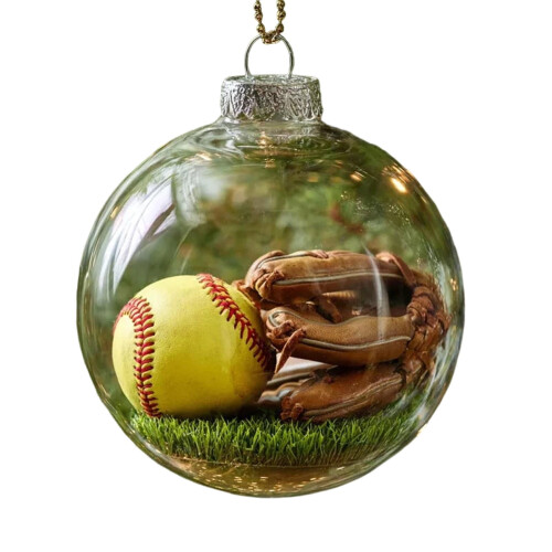 Crystal Glass Golf Ornament Set 6 pcs 1