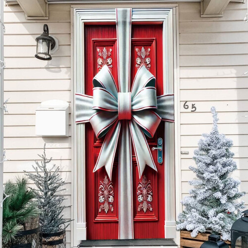 Kerstdeurhoes, meerkleurig, polyester, 1 stuk